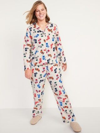 Matching Printed Flannel Pajama Set for Women | Old Navy (US)