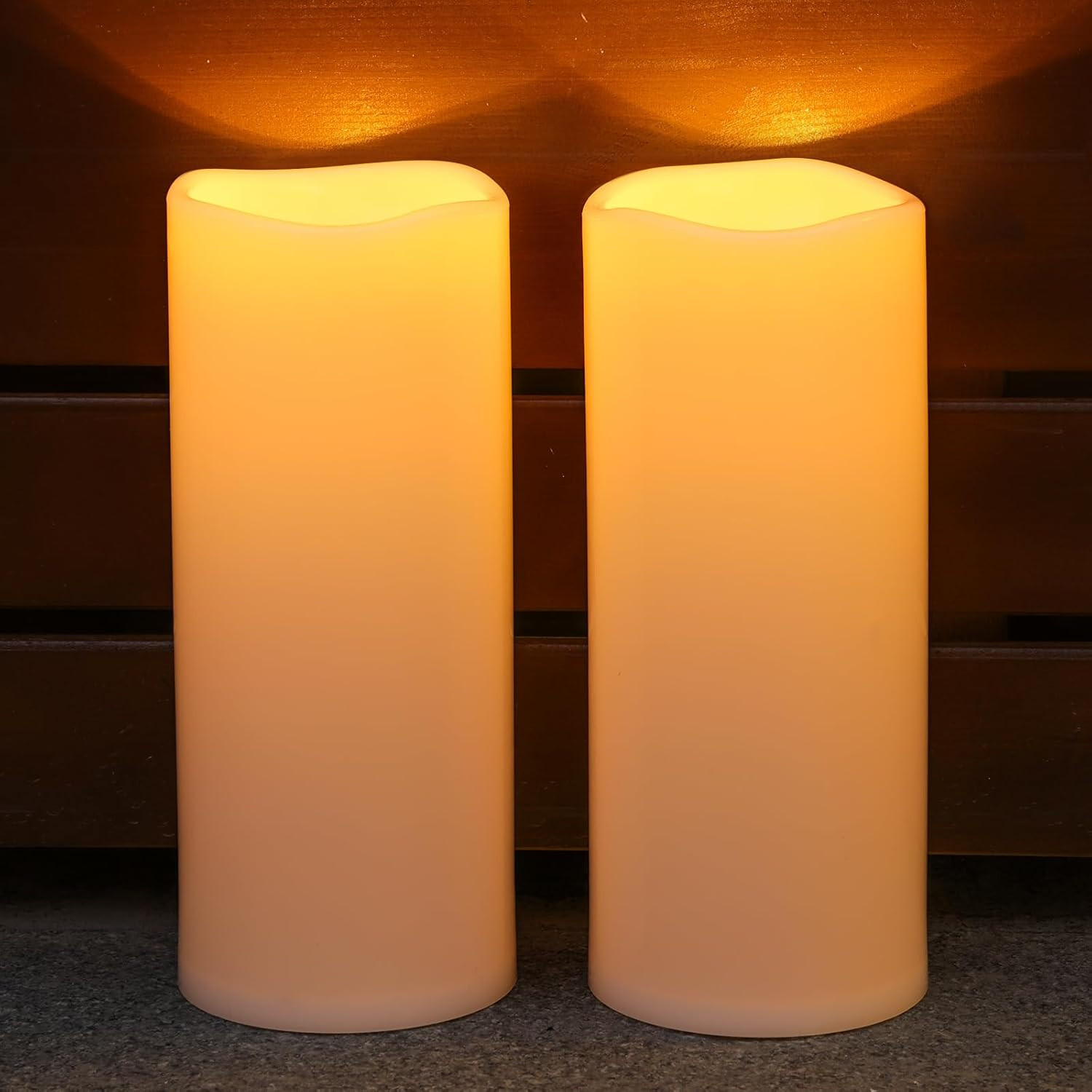 NURADA Large Outdoor Solar Candles Waterproof - 12" x 5" Rechargeable Solar Powered Flameless LED... | Amazon (US)