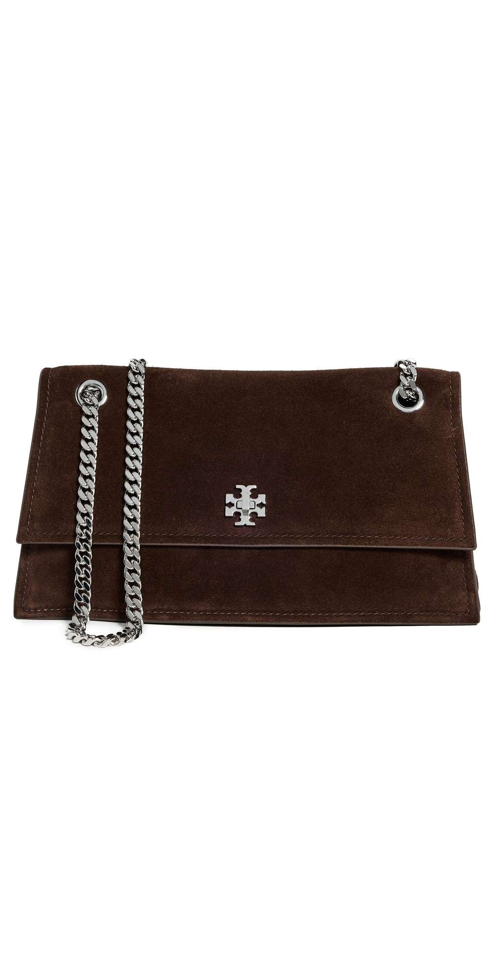 Tory Burch Kira Turnlock Suede Shoulder Bag Dark Cocoa One Size | Shopbop
