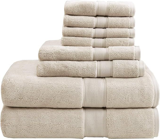 MADISON PARK SIGNATURE 800GSM 100% Cotton Luxury Bath Towels,Oversized Linen Cotton Bath Towel Se... | Amazon (US)