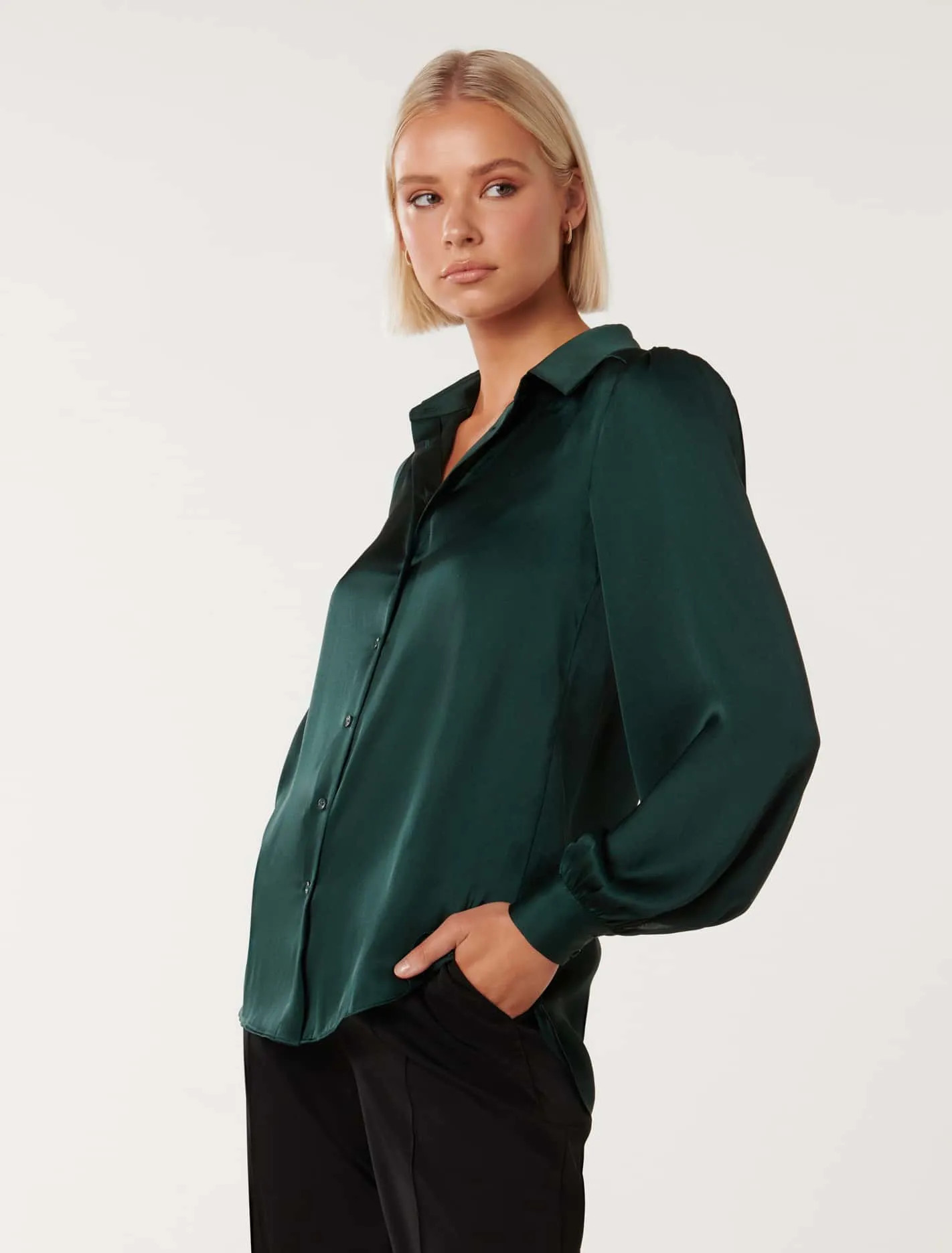Ren Satin Button-Through Blouse | Forever New (AU)