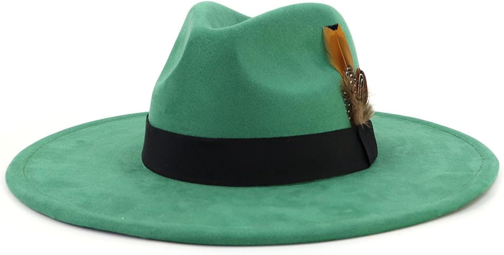 LIDHAY Big Wide Brim Fedora Hats for Women Men Western Suede Hat Panama Hat Outdoor Hats | Amazon (US)