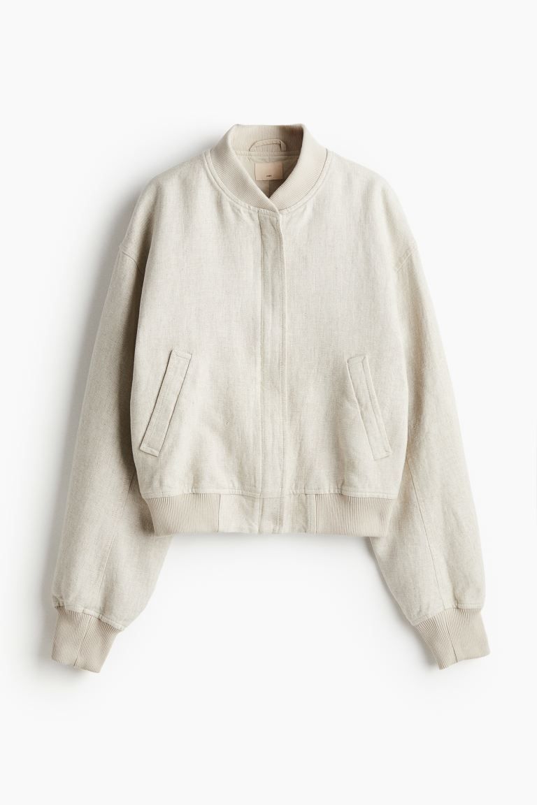 Linen bomber jacket | H&M (UK, MY, IN, SG, PH, TW, HK)