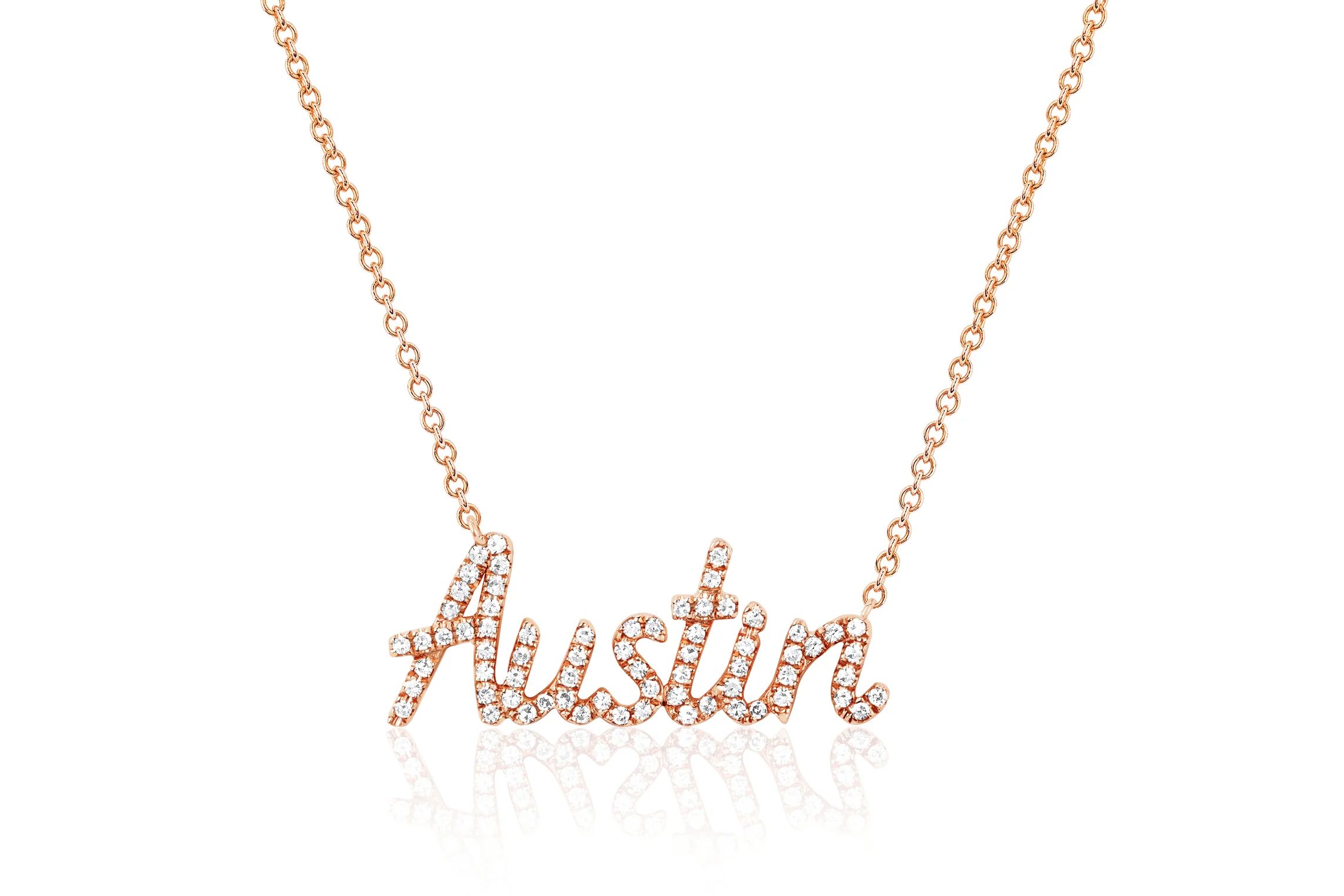 Script Diamond Custom Initial Necklace | EF Collection