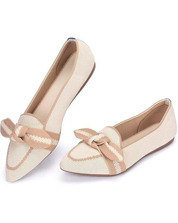 BEJINASH Women's Loafer Flats Casual Knit Fabric Lightweight Dressy Shoes Washable Elegant Pointe... | Amazon (US)