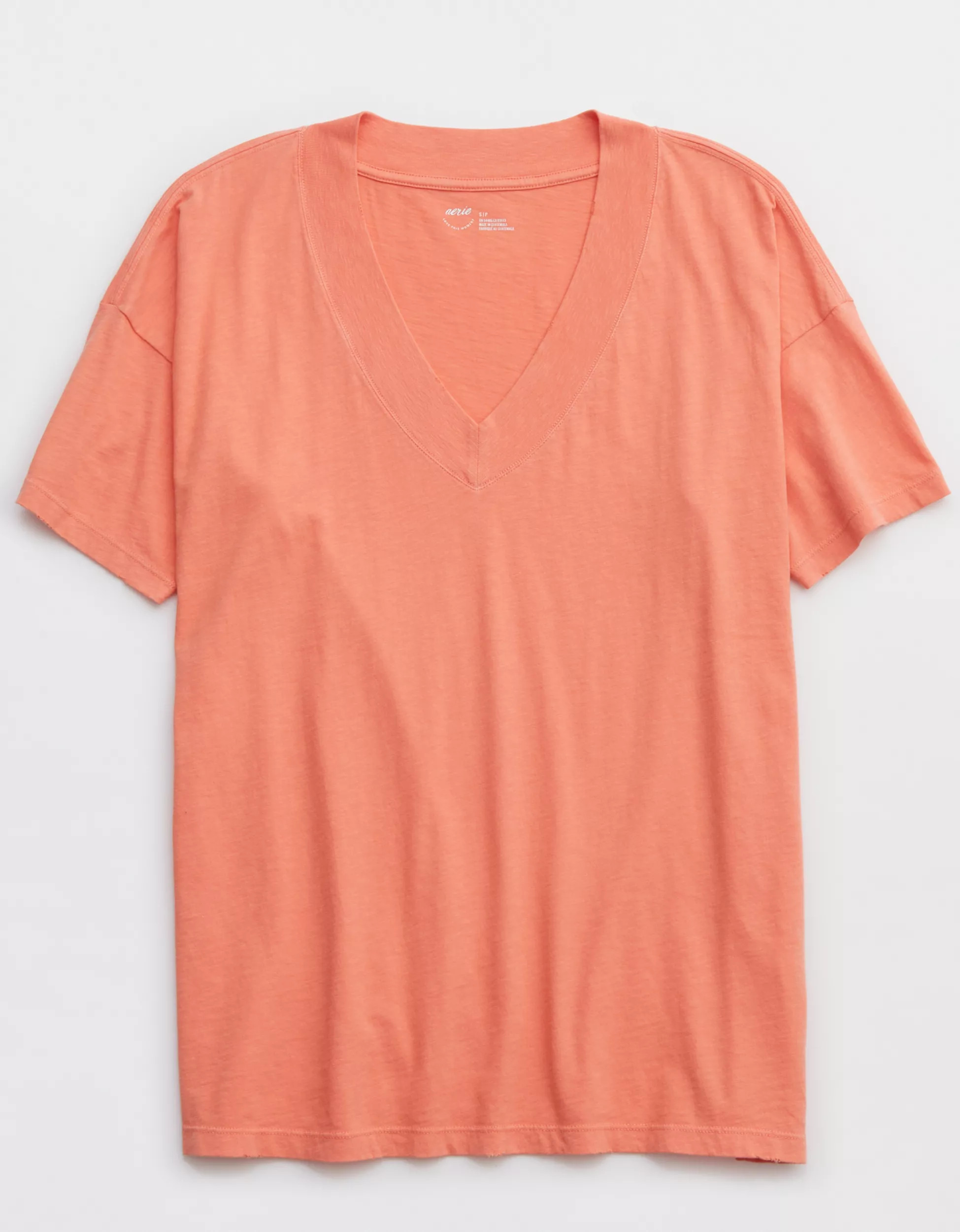 Aerie Oversized Extreme V-Neck Boyfriend T-Shirt | Aerie