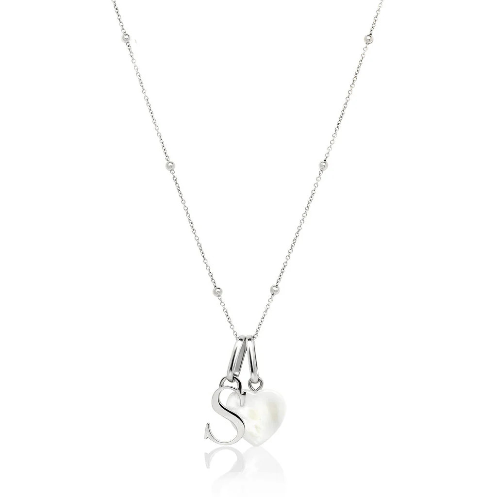 Personalized Initial & Birthstone Necklace (Silver) | Abbott Lyon