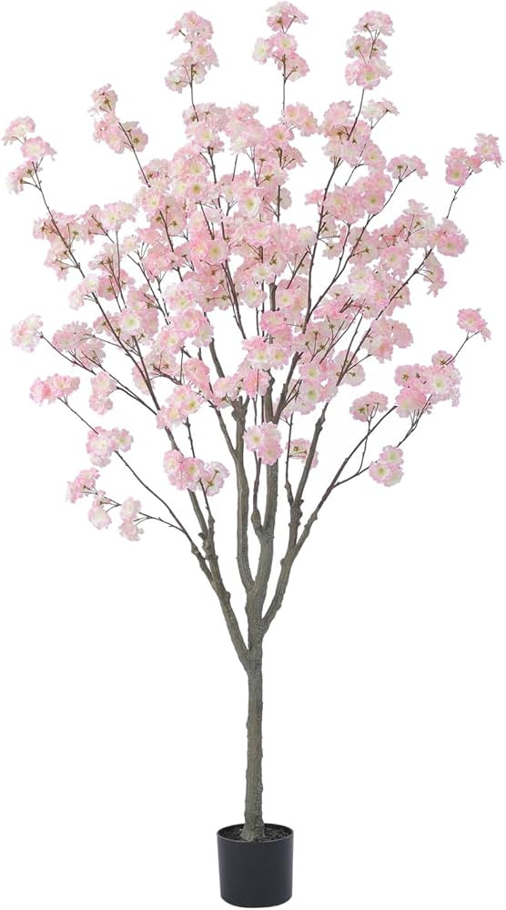 Tall Artificial Cherry Blossom Tree 5Ft(60”), Realistic Potted Silk Faux Cherry Blossom Tree, F... | Amazon (US)