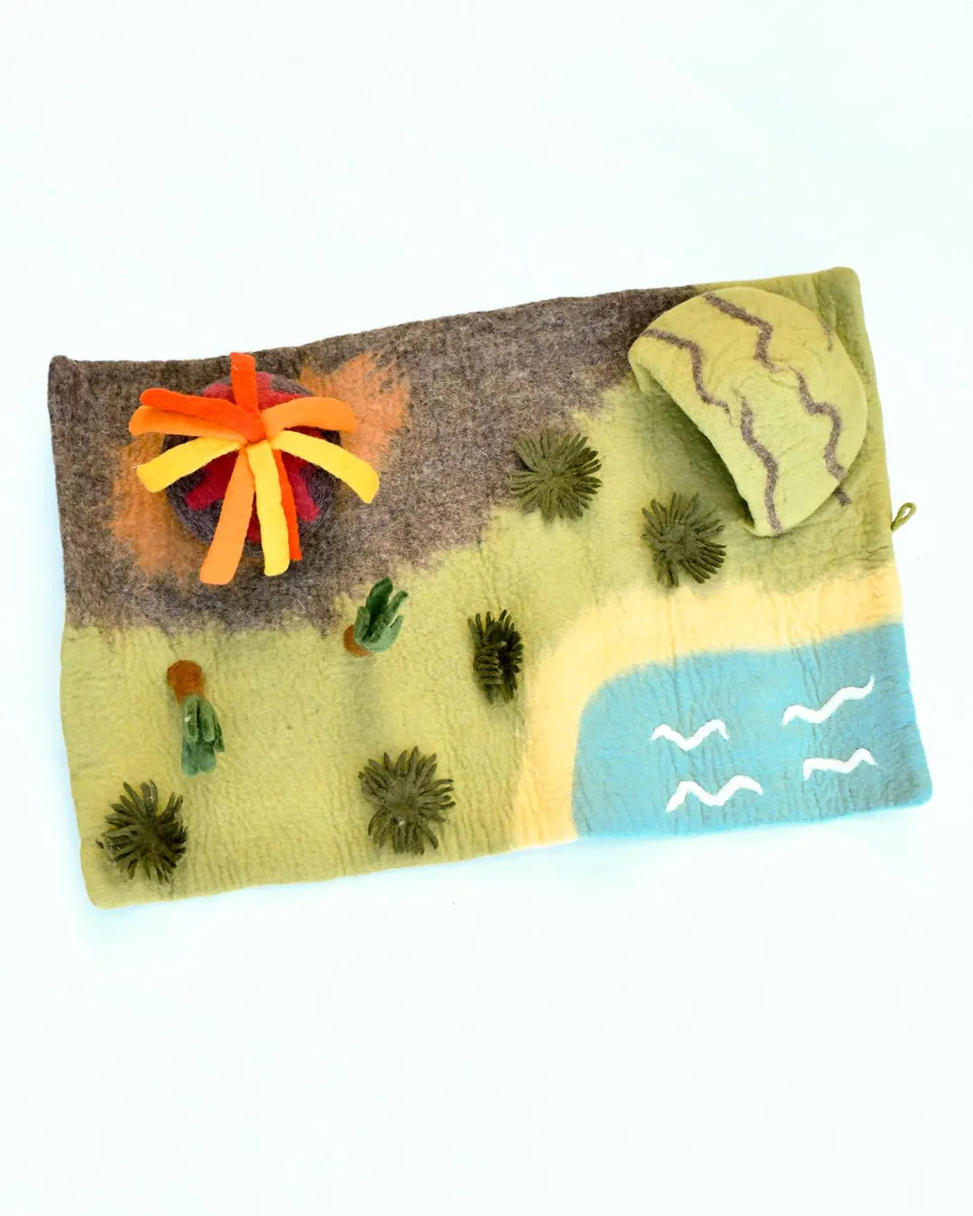 Large Dinosaur Land with Volcano Play Mat Playscape, Large Dinosaur Play Mat made from Wool Felt | Etsy (US)