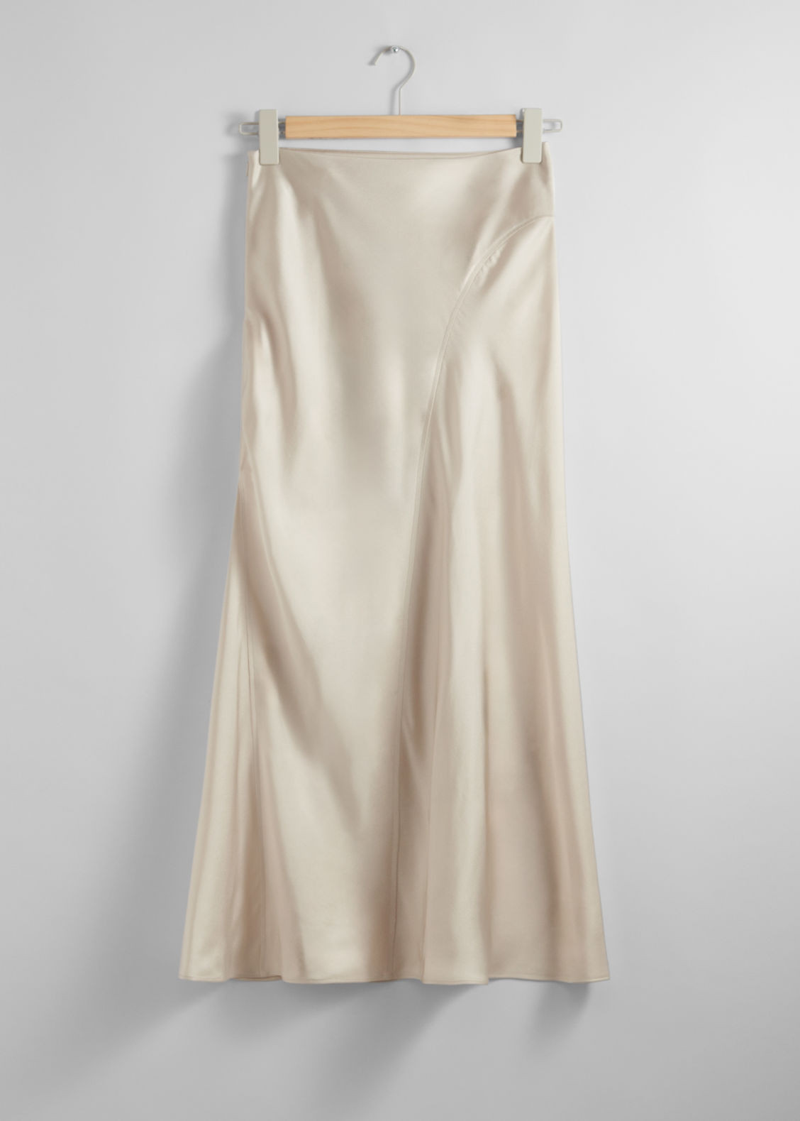 Satin Midi Skirt - Beige | & Other Stories (EU + UK)