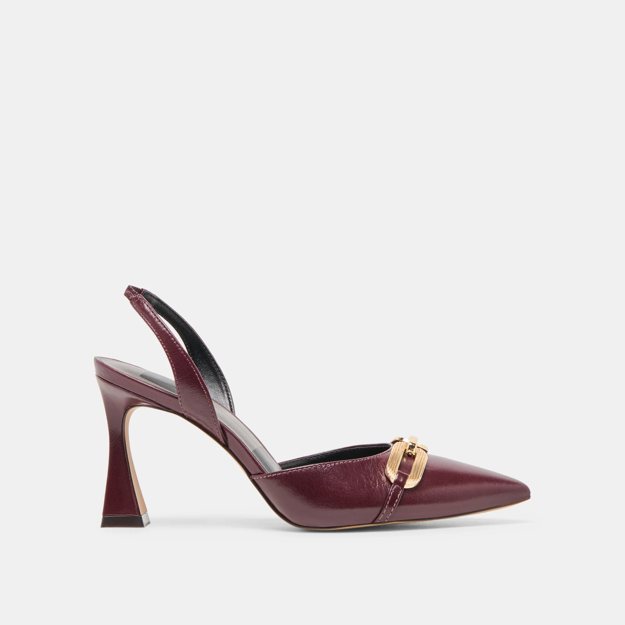Malik Heels Cranberry Crinkle Patent | DolceVita.com