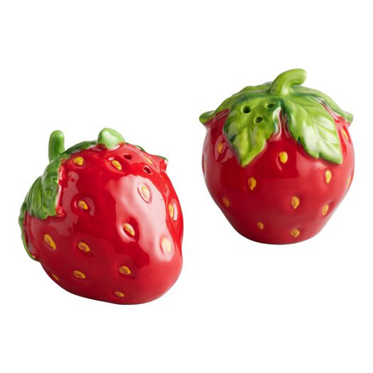 Hand Painted Strawberry Figural Salt and Pepper Shaker Set by World Market | World Market