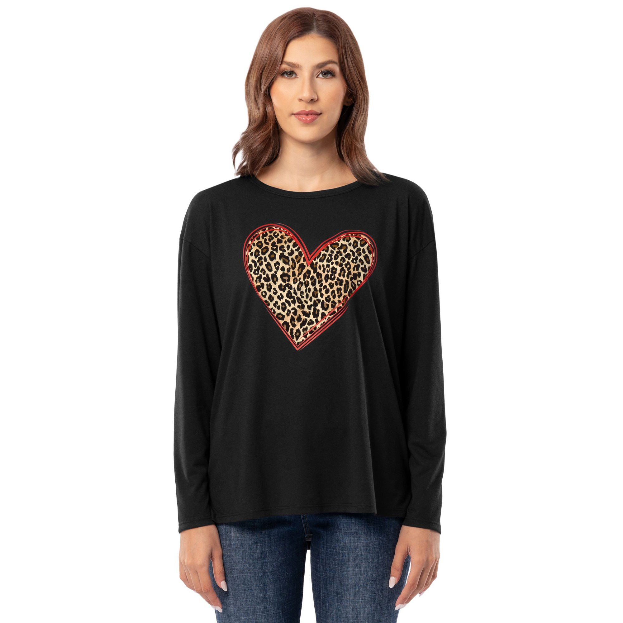 Valentine’s Women's Graphic T-Shirt with Long Sleeves, by Way to Celebrate, Sizes S-3XL | Walmart (US)