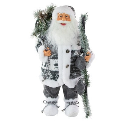 Northlight 24" Gray and White Nordic Santa Claus Christmas Figure | Target