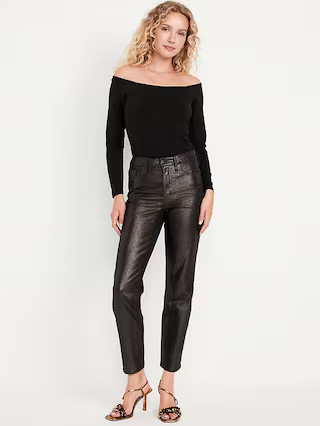 High-Waisted Shine OG Straight Ankle Jeans | Old Navy (US)