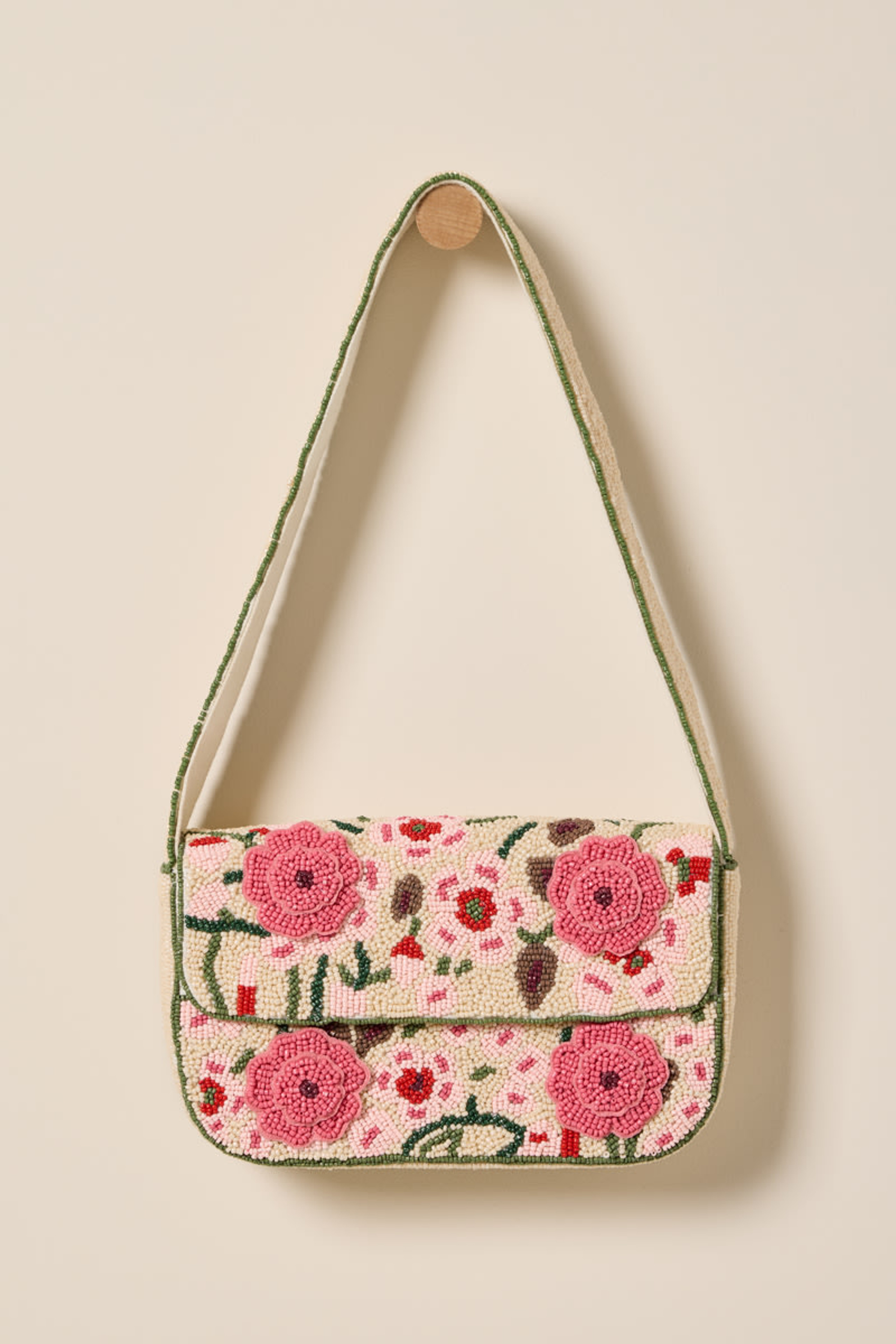 Greta Floral Beaded Shoulder Bag | Francesca's
