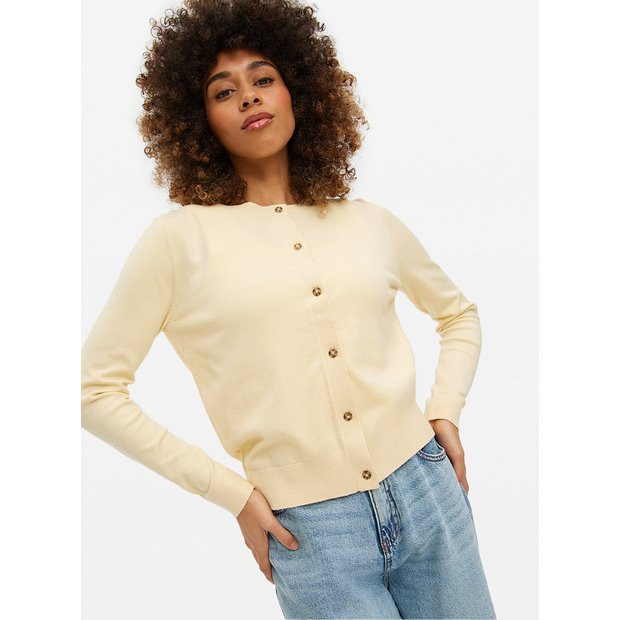 Yellow Soft Touch Crew Neck Cardigan 14 | Tu Clothing