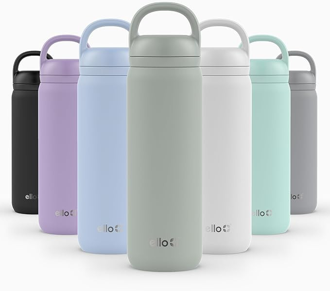 Ello Cooper Twist 22oz Stainless Steel Water Bottle with Chug Lid | Leak Proof Double Walled and ... | Amazon (US)