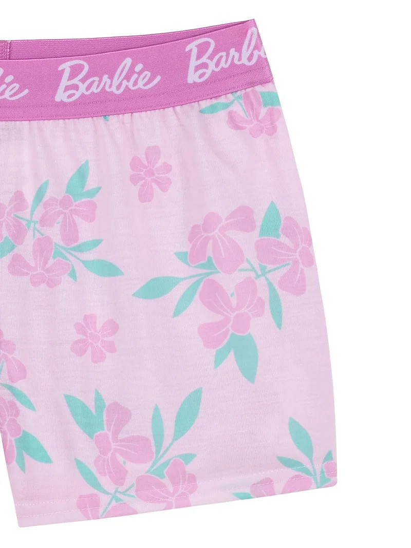 Barbie Girls Short Sleeve Sleep Top and Shorts Pajama Set, 2-Piece, Sizes 4-16 | Walmart (US)