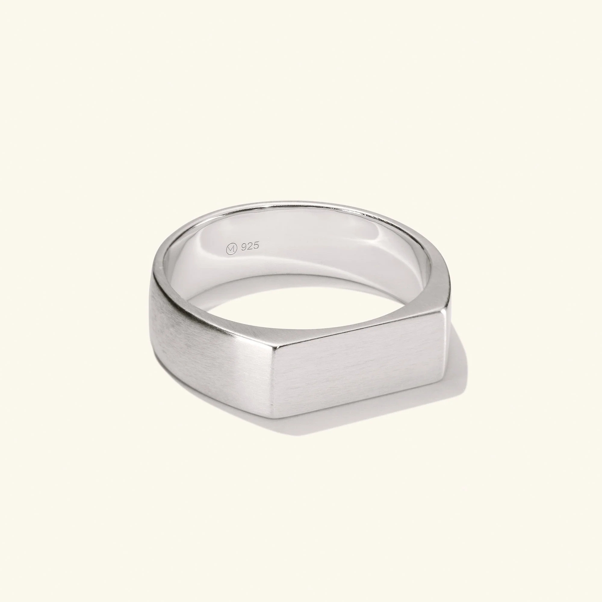 Slim Rectangular Signet Ring | Mejuri Fine Crew