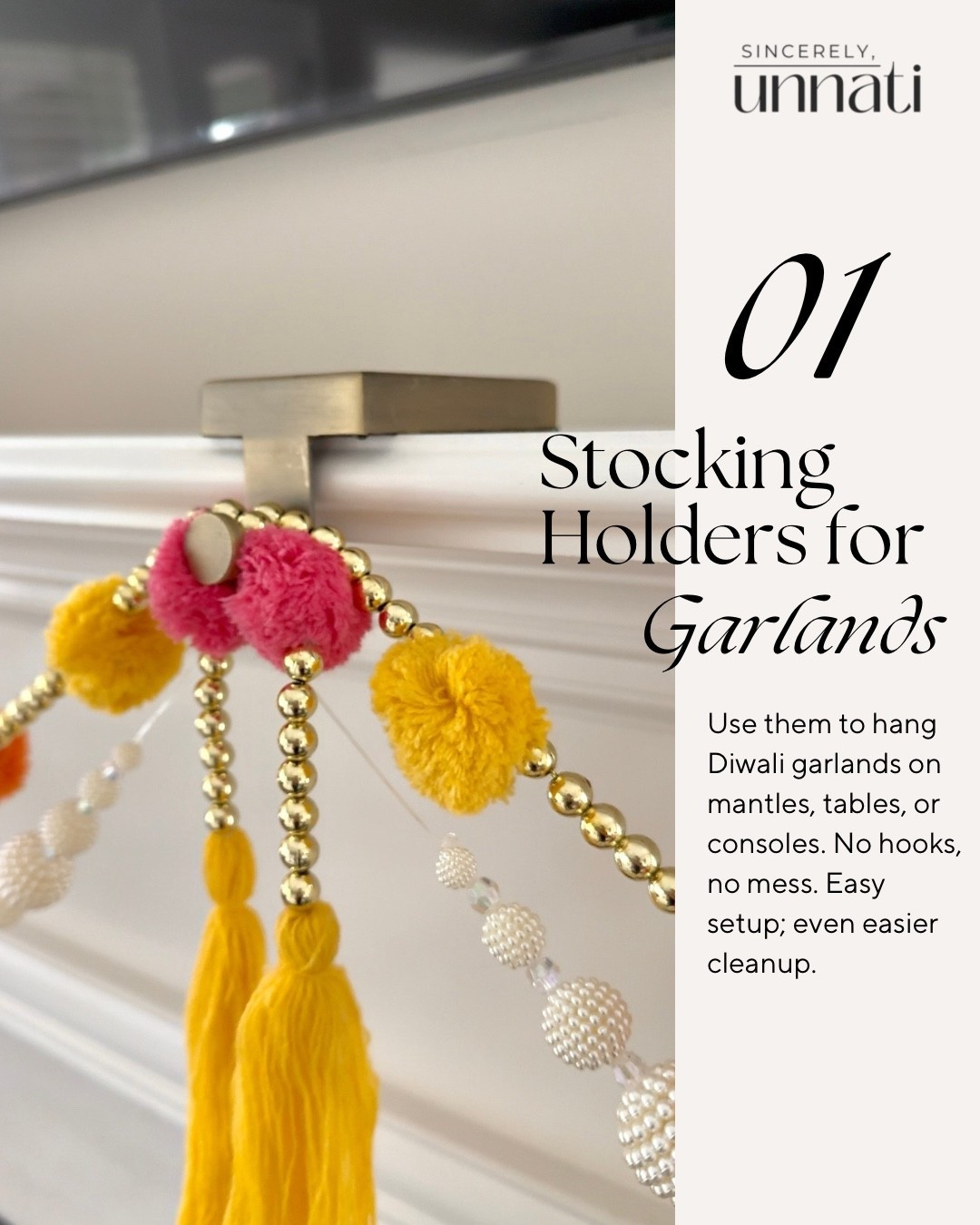 Use stocking holders to hang your garlands on mantels, tables, etc. Works great for all occasions! Christmas decor, Diwali decor 

#LTKParties #LTKSeasonal #LTKHome