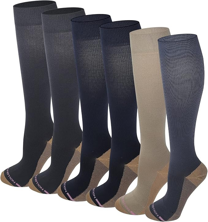 Dr. Motion 6 Pairs Women Copper Infused Graduated compression knee high socks | Amazon (US)
