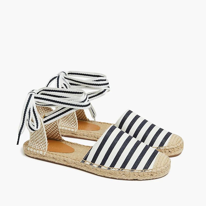 Striped d'Orsay lace-up espadrilles | J.Crew Factory