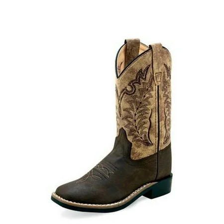 Old West Western Boots Boys Stitching Flex Brown Vintage Tan VB9180 | Walmart (US)