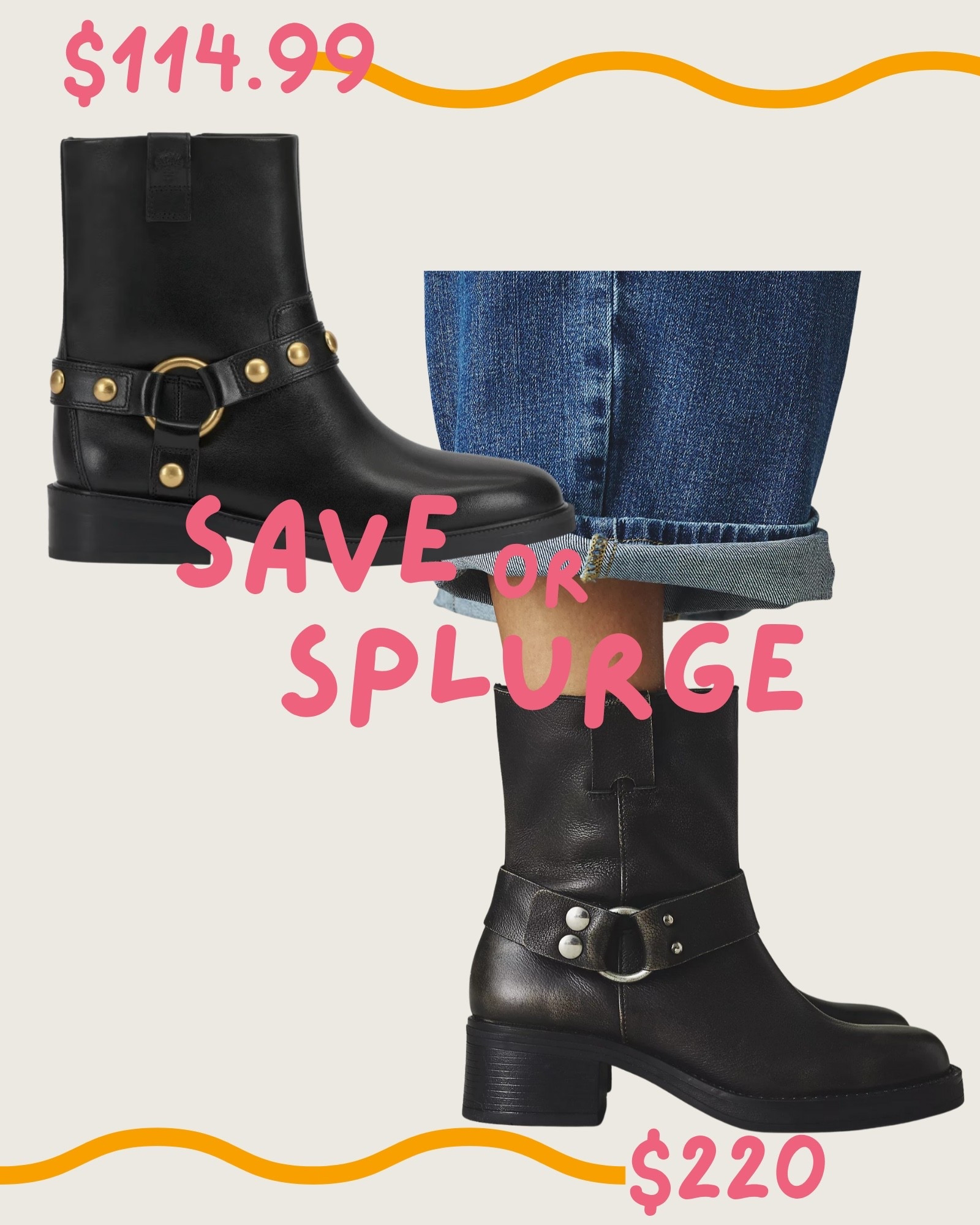 Cool-girl energy for fall 😎

Moto boots are trending everywhere right now — edgy hardware, classic leather, and that effortless off-duty vibe. 

Whether you save or splurge, this style is a forever favorite. 🤩 

#LTKShoeCrush #LTKStyleTip #LTKSaleAlert