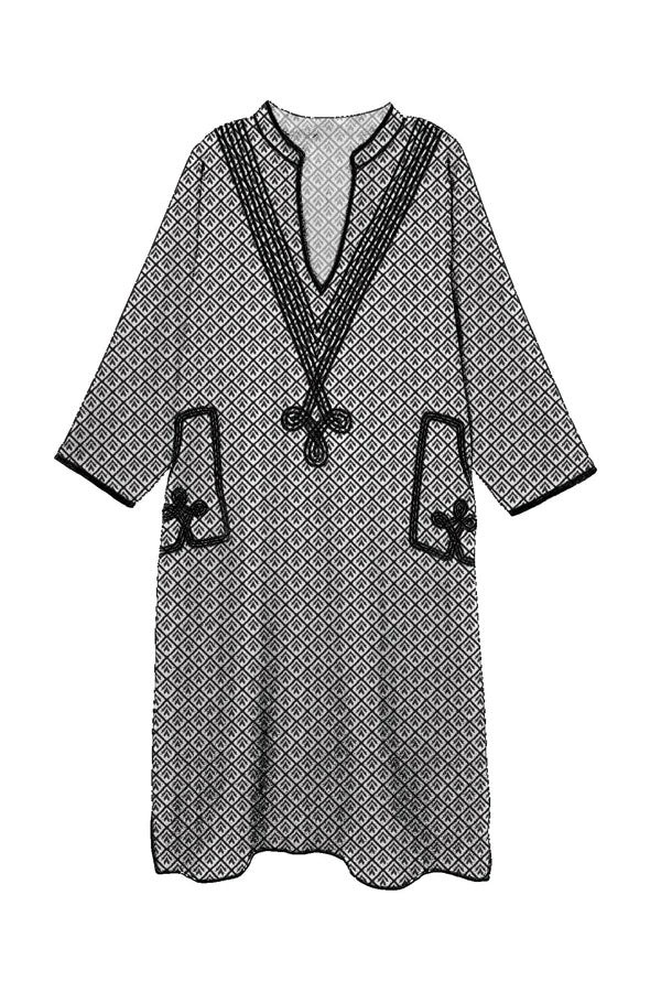 Embroidered Dress in Geo Print - The New Marrakesh | BAACAL Limited, LLC