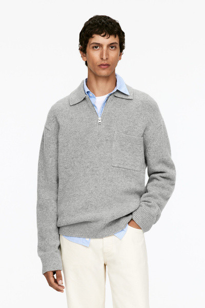 Gestricktes Polohemd aus Wolle, mit Reißverschluss – ARKET DE | Arket EU
