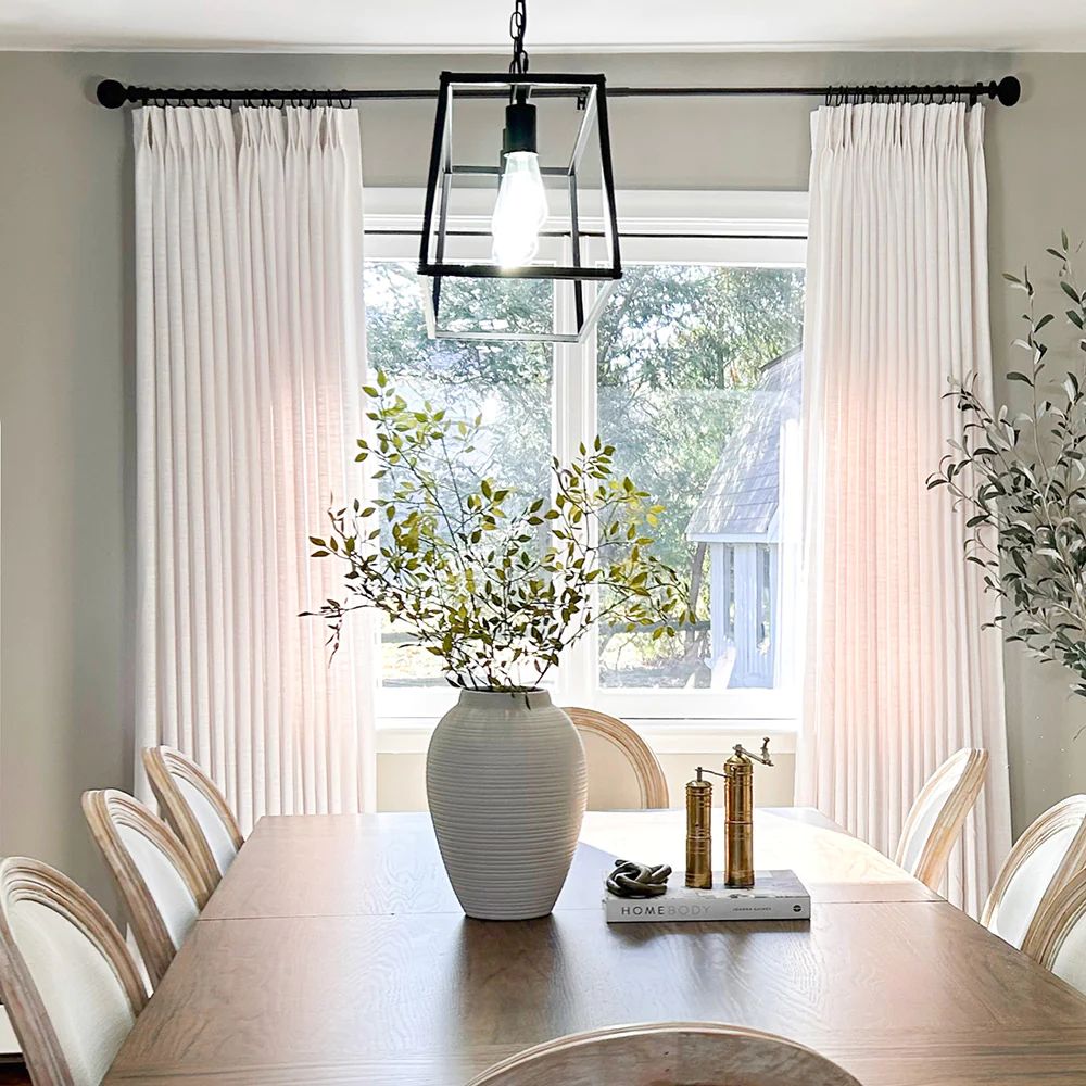 Lille Linen Pinch Pleat Curtains Drapes with Unlined | Homerilla