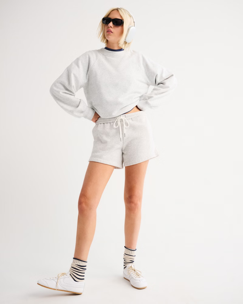 Abercrombie & Fitch Women's Mid Rise Sunday Short in Light Gray - Size XXS | Abercrombie & Fitch (US)