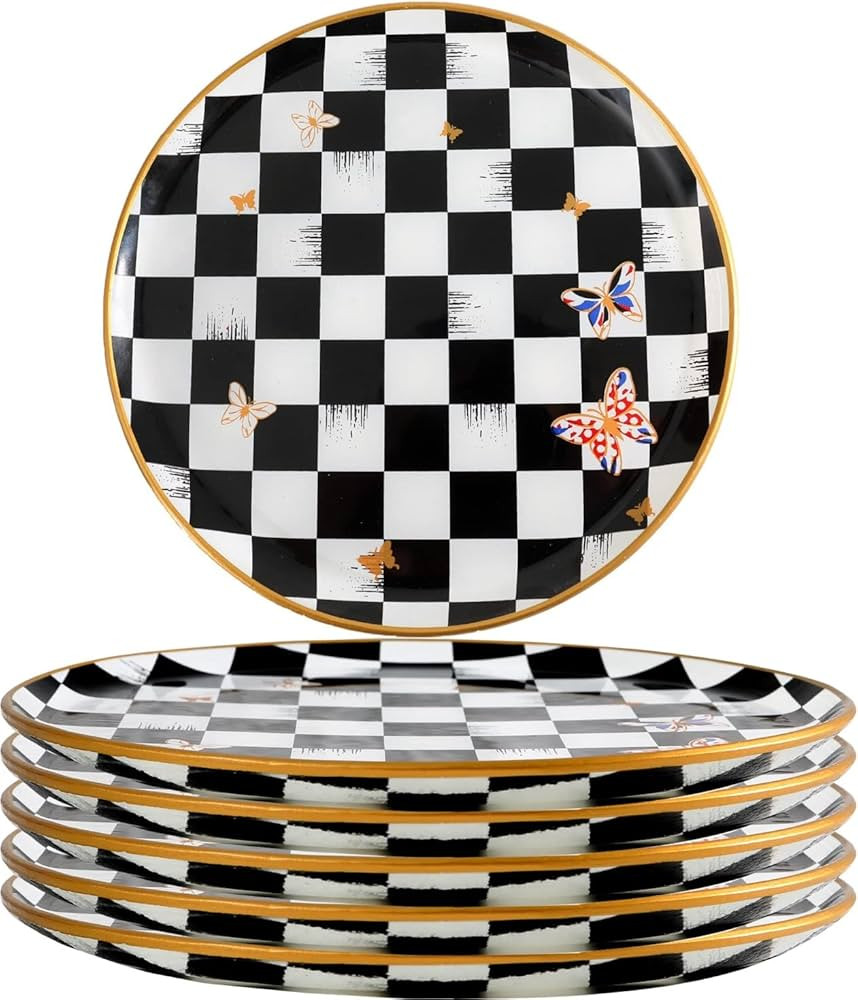 Amazon.com: Glass Plate Set 7,8 Inch - Salad Plates | Dessert Appetizer Plates - Glass Lunch Plat... | Amazon (US)