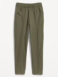 High-Waisted Cropped Linen-Blend Tapered Pants for Women | Old Navy (US)