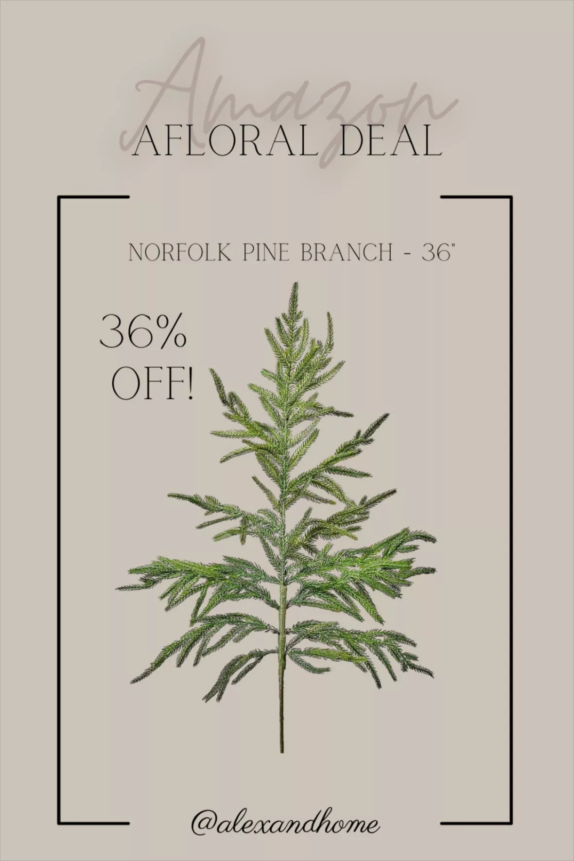 Afloral Real Touch Norfolk Pine Branch - 36