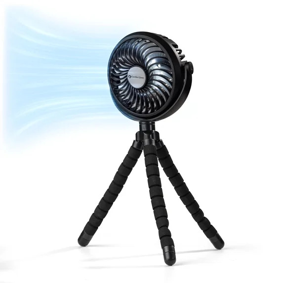 Comfort Zone 4” Tri-Pod Stroller Fan, 3-Speed, Rechargeable, Flexible, Mini, Portable, 2-3 Hour... | Walmart (US)