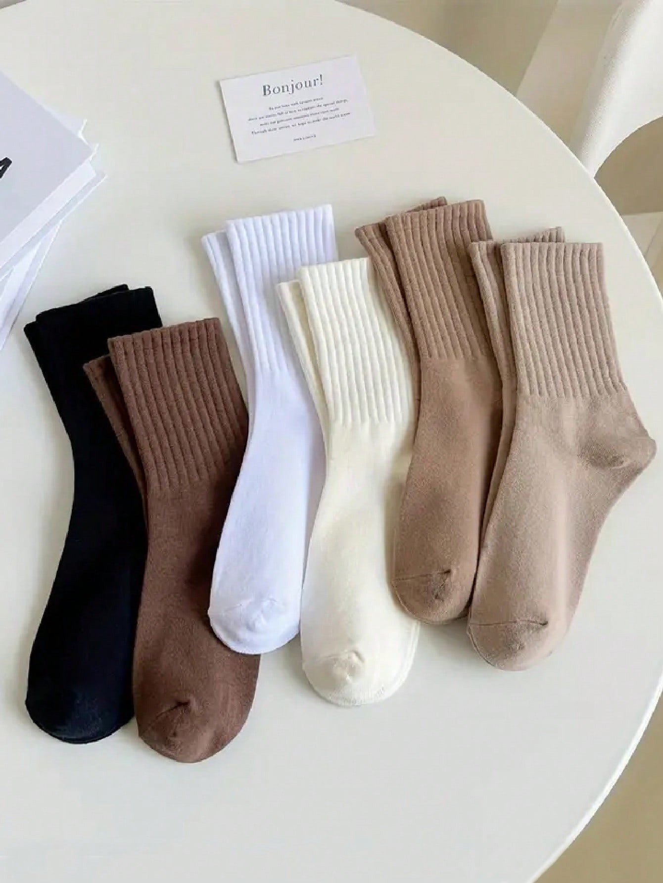 6pairs/Set Sporty Trendy Long Tube Socks Crew Socks | SHEIN USA | SHEIN