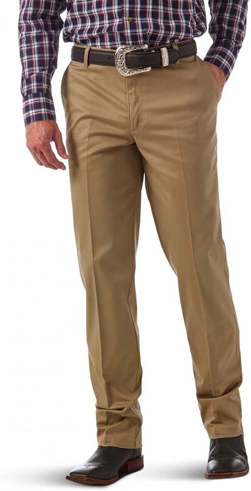 Wrangler Men's Flat Front Casual Khaki Pants | Amazon (US)
