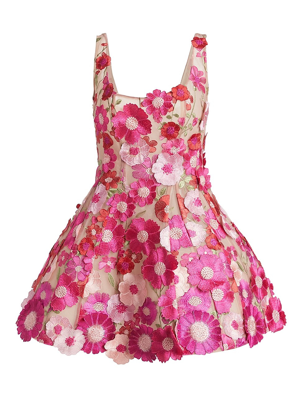 Women's Jasmine Floral Appliqué Minidress - Pink Floral - Size XL | Saks Fifth Avenue