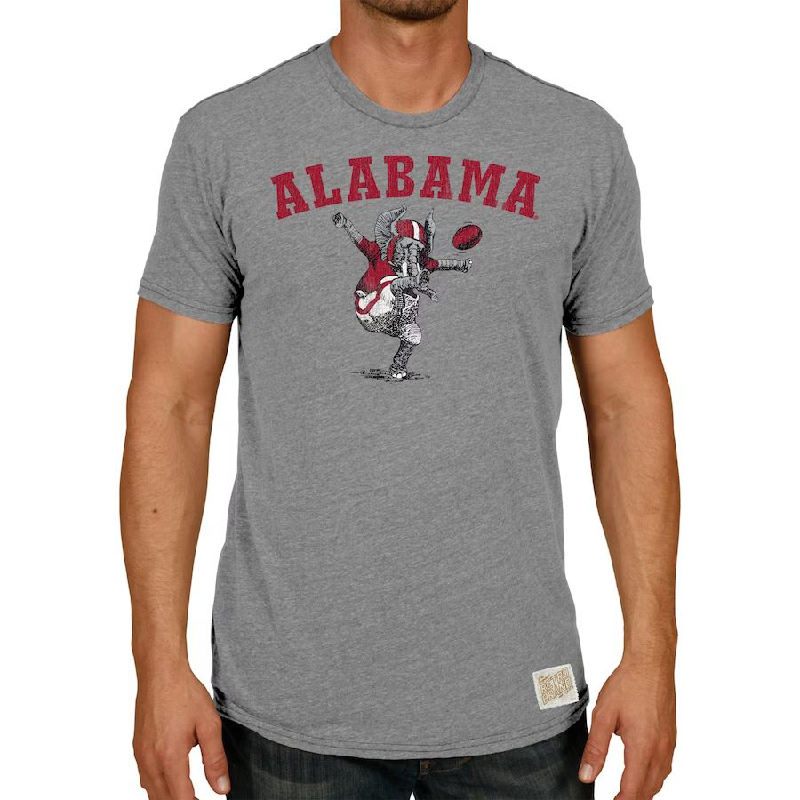 Alabama Crimson Tide Original Retro Brand Vintage Punting Big Al Tri-Blend T-Shirt - Heathered Gr... | Fanatics
