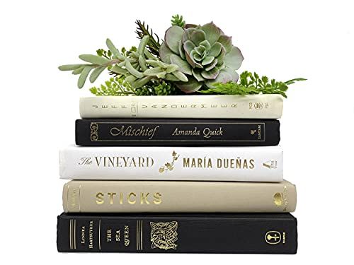 Amazon.com: Bundle of Black, Beige, Ivory, Tan, White Decorative Books - Real Hardcover Bookshelf... | Amazon (US)