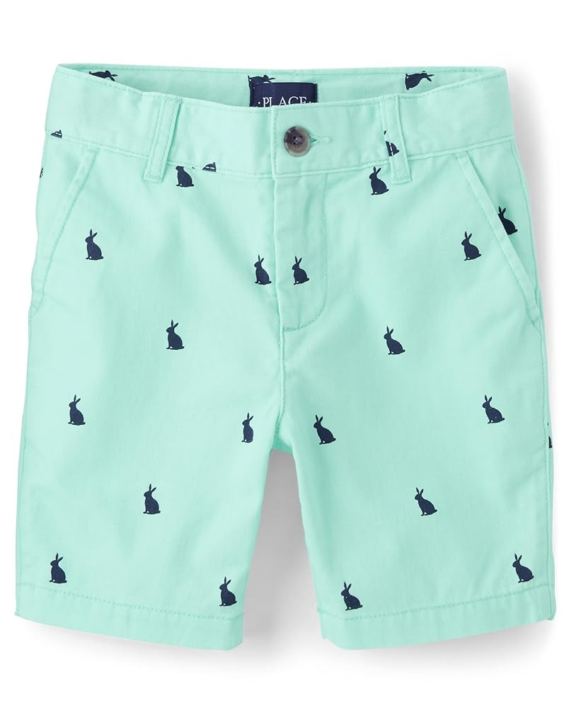 The Children's Place Boys' Print Chino Shorts Blue Radiance | Amazon (US)