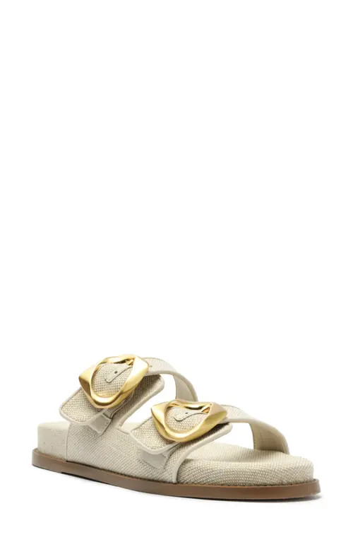 Schutz Olga Buckle Sporty Slide Sandal in Oyster at Nordstrom, Size 8.5 | Nordstrom