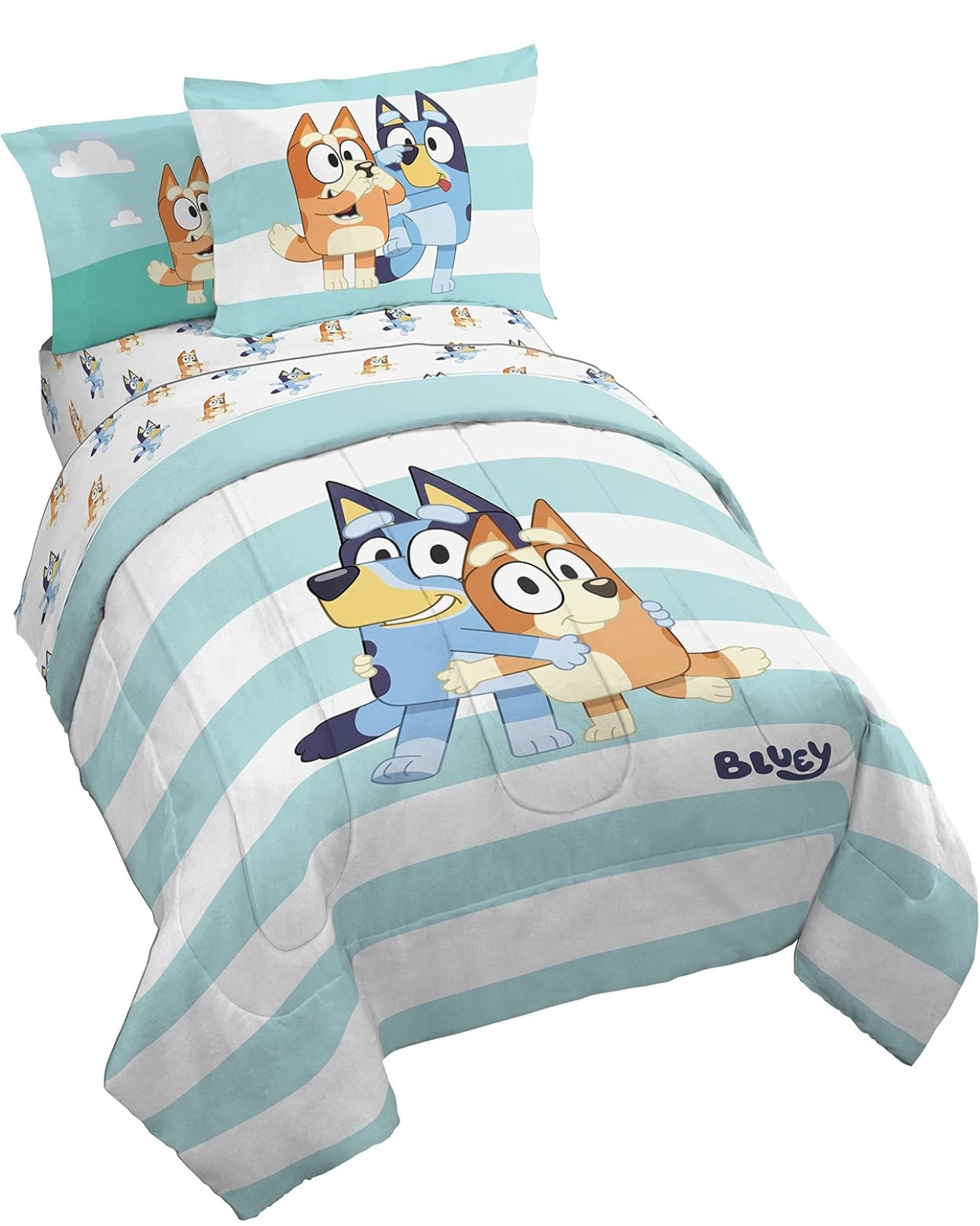 Jay Franco Bluey bed sheet sets! Available from toddler to full size. 

#LTKGiftGuide #LTKCyberWeek #LTKKids