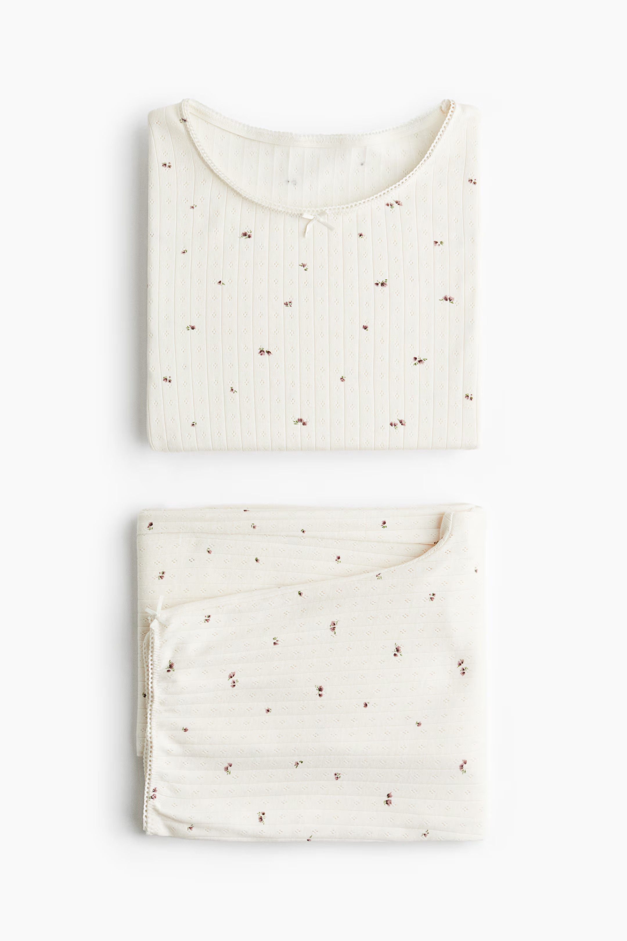 Pointelle jersey pyjamas | H&M (UK, MY, IN, SG, PH, TW, HK)