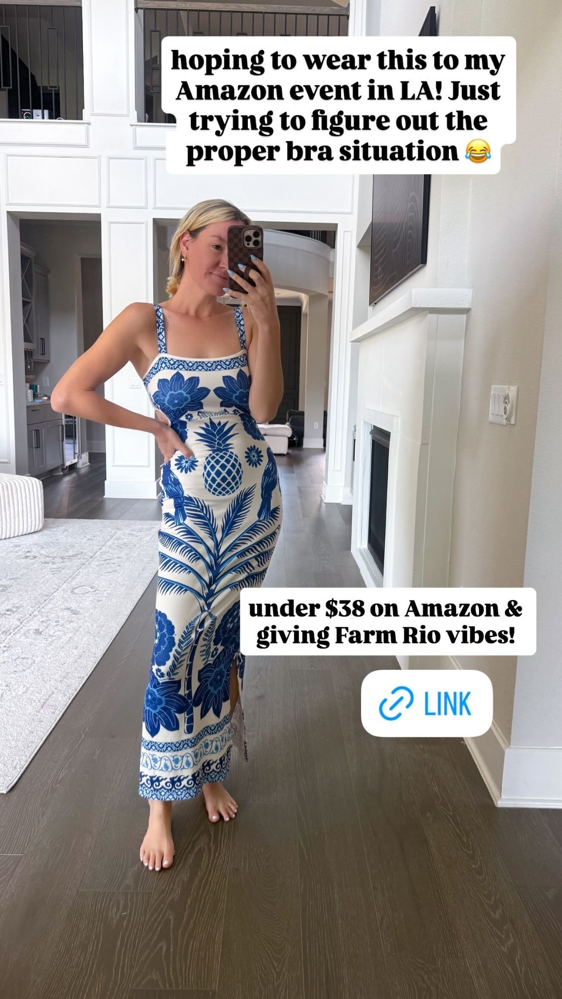 hoping to wear this to my Amazon event in LA! Just trying to figure out the proper bra situation 😂 under $38 on Amazon & giving Farm Rio vibes!
