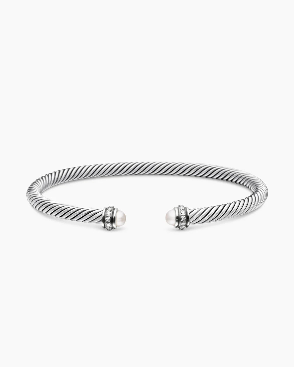 David Yurman | Classic Cable Bracelet in Sterling Silver with Diamonds, 4mm | David Yurman