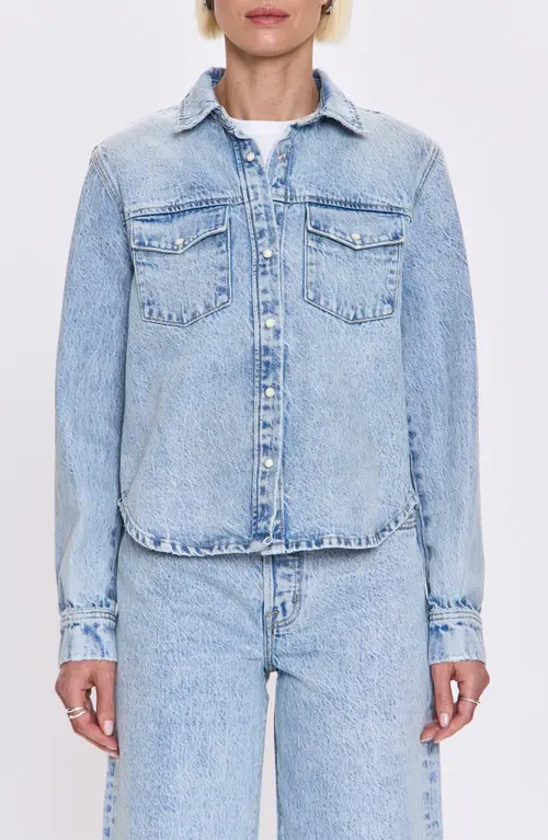 Pistola Thea Shrunken Denim Shacket in Modena Vintage at Nordstrom, Size X-Large | Nordstrom