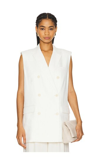 Linen Vest in Ivory | Revolve Clothing (Global)
